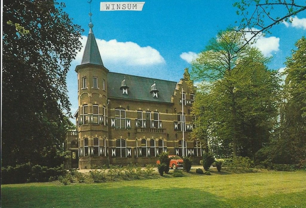 Oude ansichtkaart Winsum (Gr.), Gemeentehuis, Ophalen of Verzenden, 1960 tot 1980, Ongelopen, Groningen
