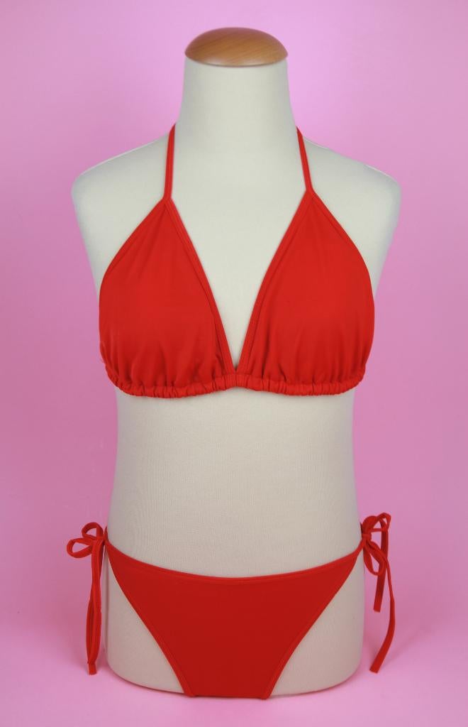 zgan triangel bikini set rood maat 164 (xs/s), Meisje, Sport- of Zwemkleding, Ophalen of Verzenden, Zo goed als nieuw