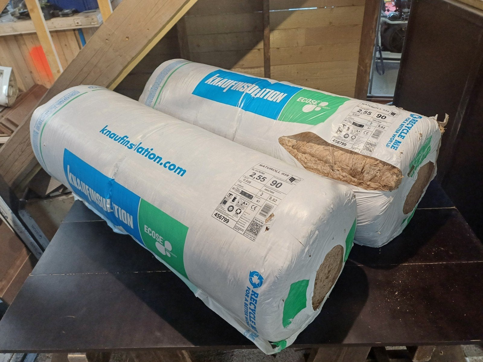 Knauf Naturoll 035 90mm isolatie rol - ruim 17m², Nieuw, Ophalen of Verzenden, 15 m² of meer, 8 tot 12 cm