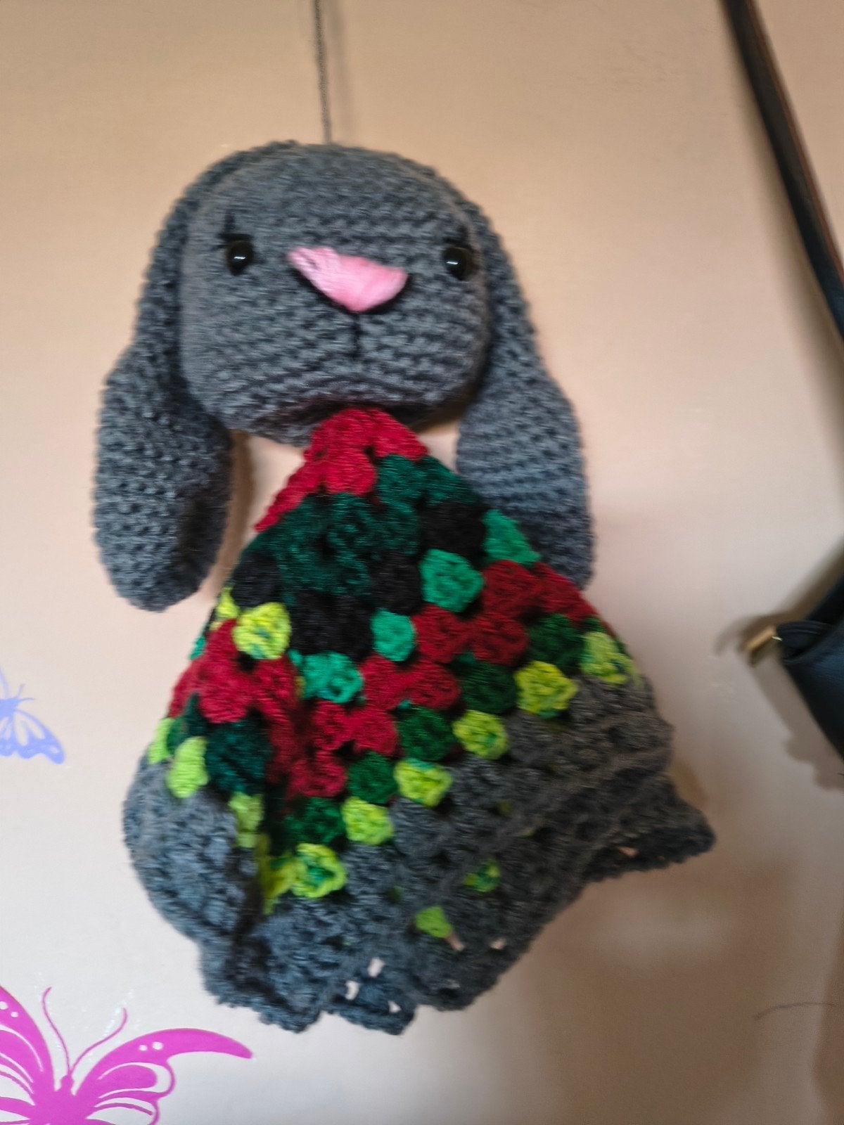 Lief gehaakt konijn knuffeldoekje - Handgemaakt, Ophalen, Overige merken, Grijs, Middelgroot (20 tot 80 cm)