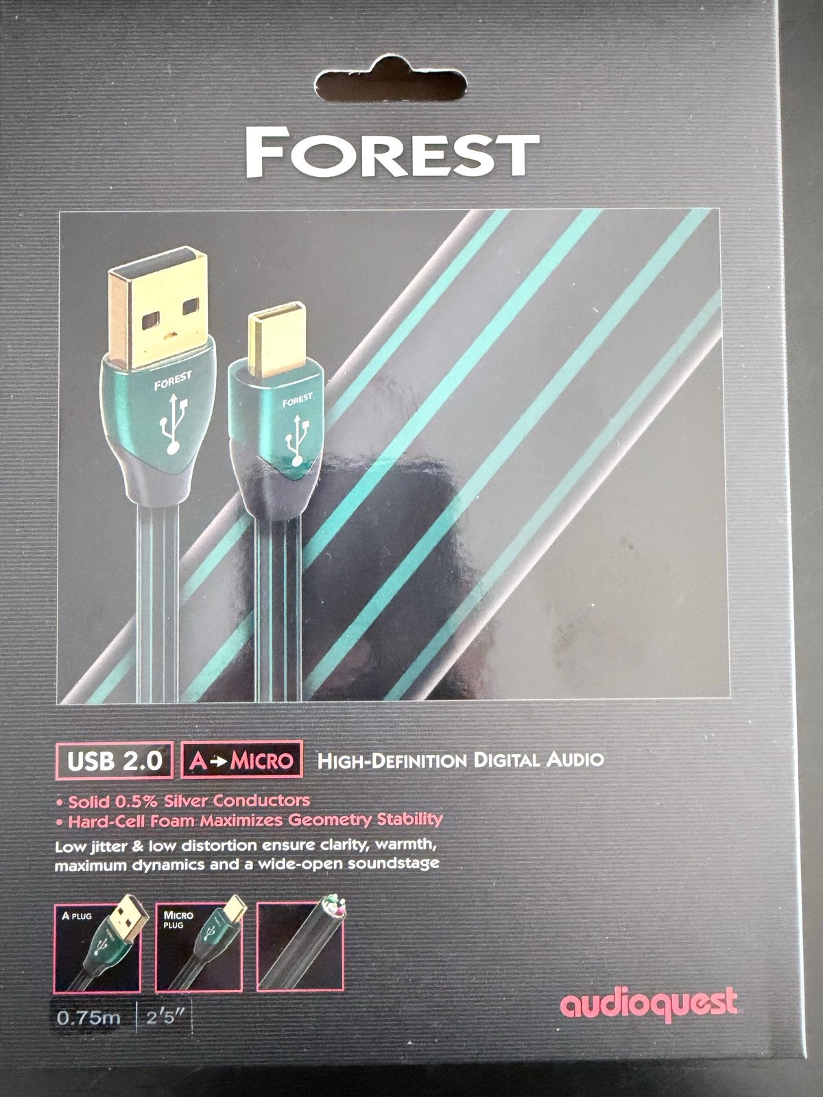 AudioQuest Forest USB 2.0 A naar Micro USB Kabel 0.75m