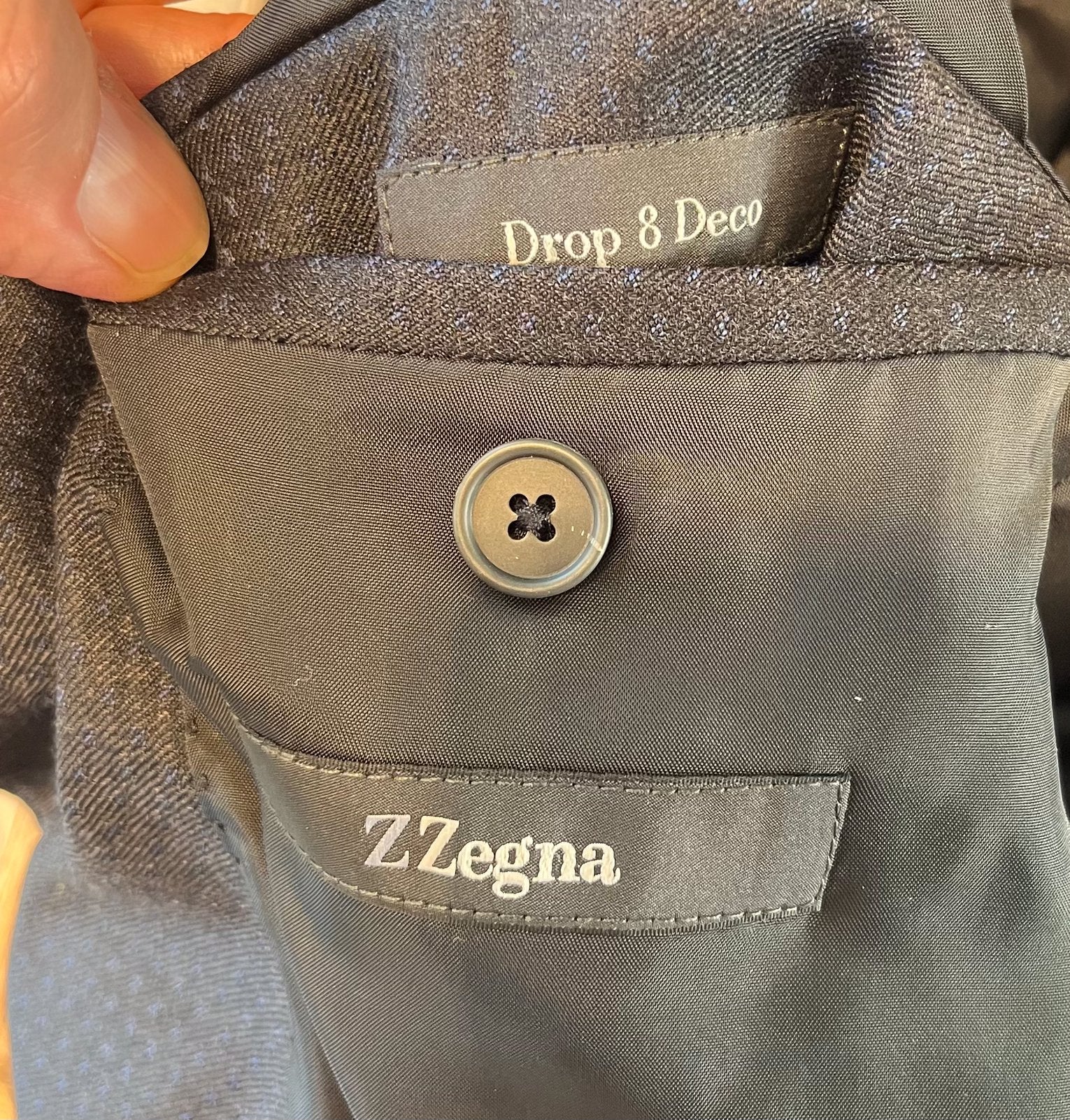 Vintage Z Zegna, Drop 8 Deco jasje in antraciet, maat 48R, Ophalen of Verzenden, Zo goed als nieuw, Maat 48/50 (M), Grijs