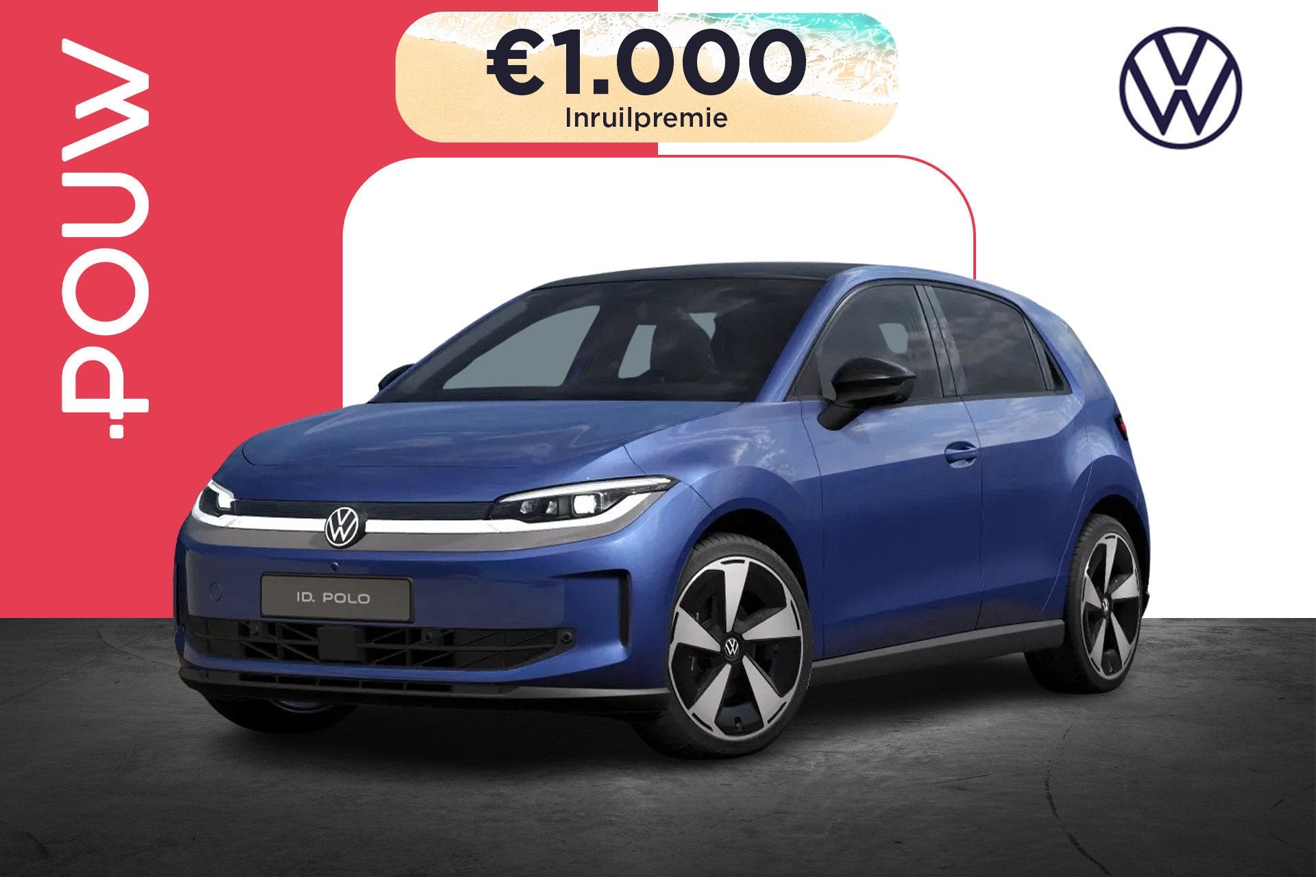 Volkswagen ID. Polo 211 pk Style First Edition 52 kWh | 360, 12 maanden, Stof, Zwart, Blauw