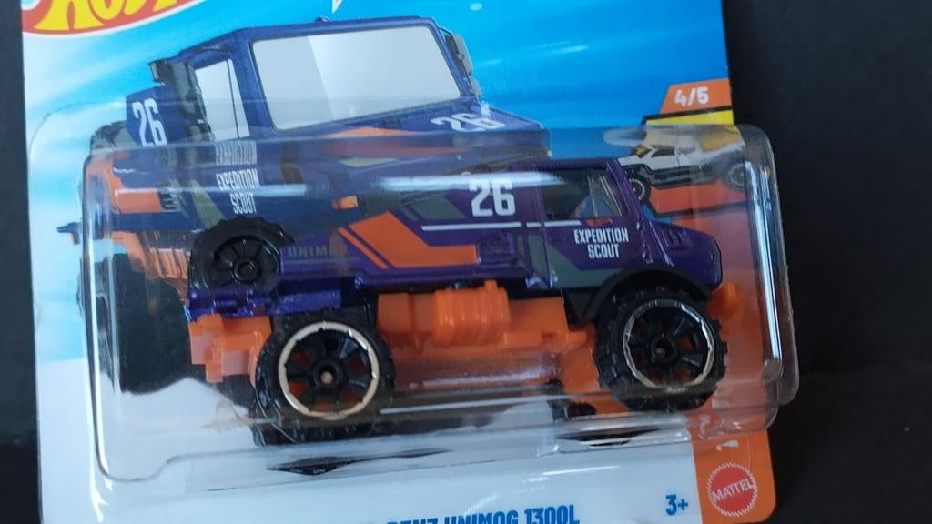 Mercedes Benz Unimog 3inch Hotwheels Pol, 1186 MJ 1 NL, Auto, Nieuw, Ophalen of Verzenden