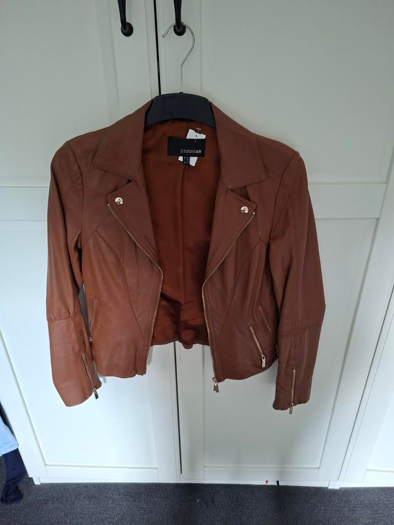 STUDIOAR echt leren jasje als nieuw, Ophalen of Verzenden, Zo goed als nieuw, Maat 38/40 (M), Bruin