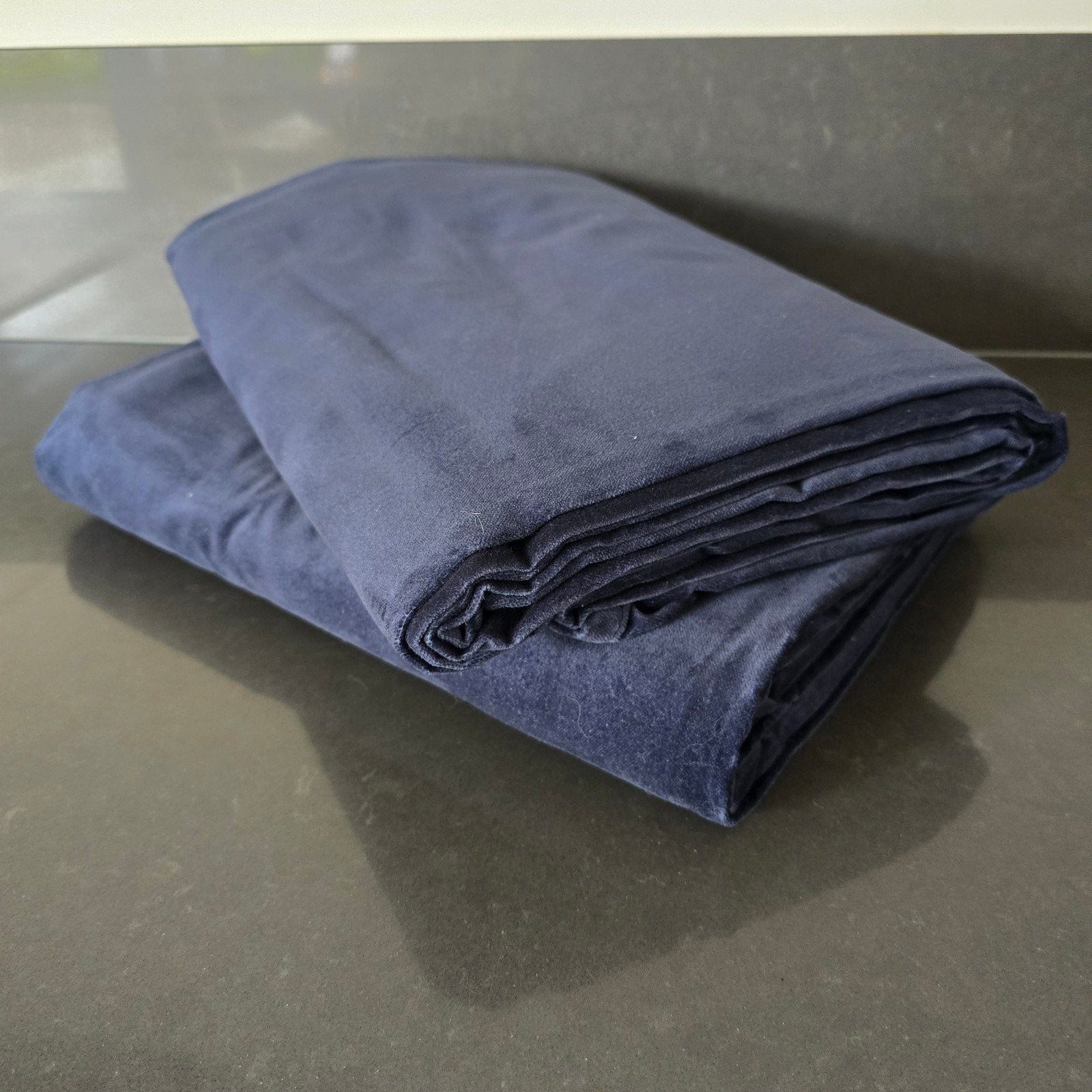 Nieuw! IKEA SANELA gordijnen 2 x 140x300 cm, donkerbla, Ophalen, 300 cm, Blauw, Fluweel