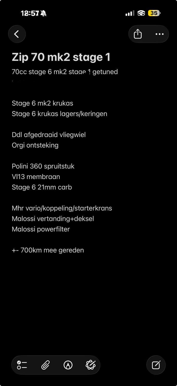 70cc stage 6 mk2 stage 1 blok in onderdelen, Ophalen of Verzenden, Zo goed als nieuw, Blok, Piaggio
