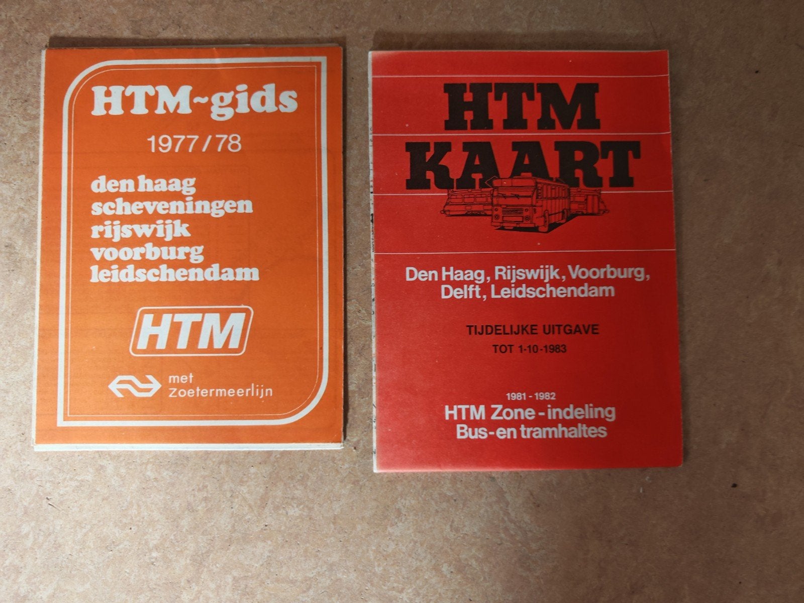 2 x HTM netkaart - 1977 en 1983, Ophalen of Verzenden, Trein, Boek of Tijdschrift