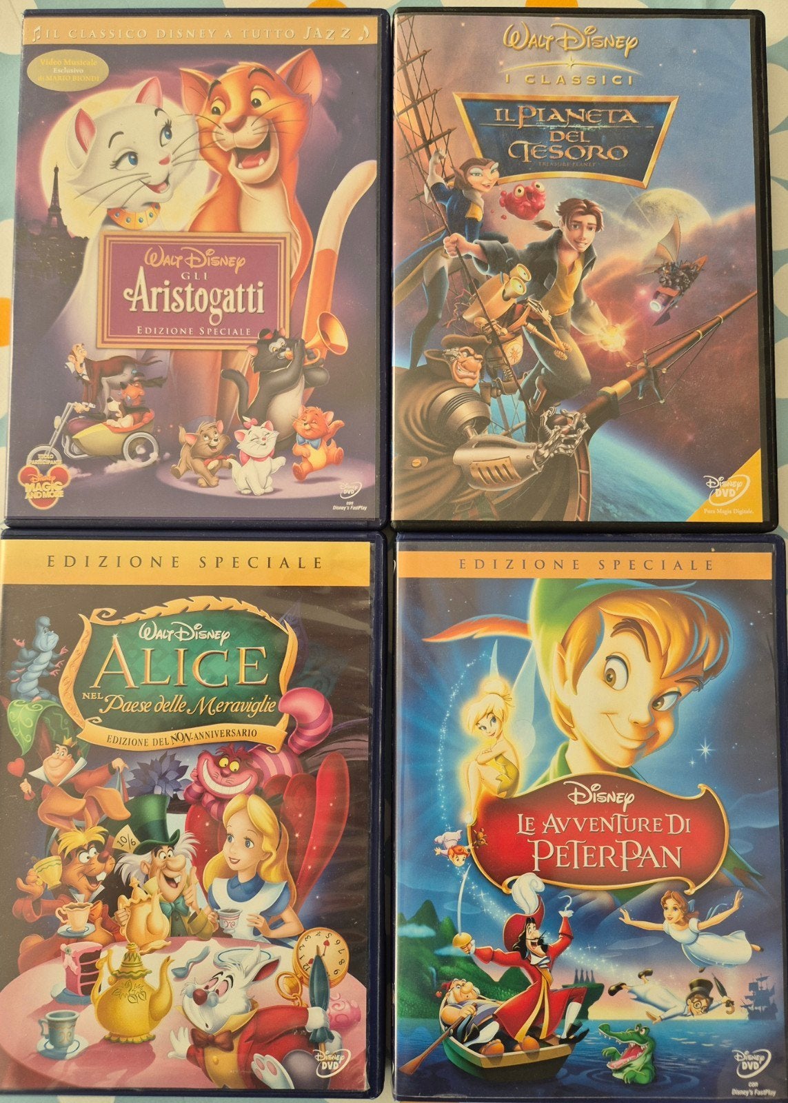 Disney Classics DVD's - Italiaanse edities (4 stuks), Animatie, Alle leeftijden, Italiaans, Ophalen of Verzenden