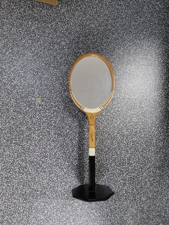 Vintage Pinguin tennisracket spiegel - decoratie 1966/1970, Ophalen of Verzenden