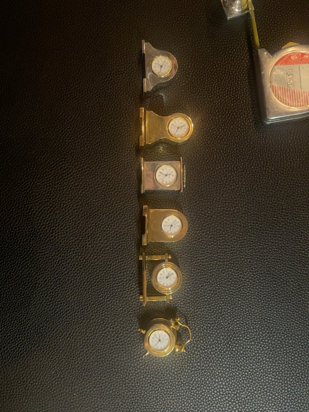 Set van 6 Claudio Gallo Quartz horloges/tafelklokjes, Goud, Analoog, Werkt op batterijen, Ophalen of Verzenden