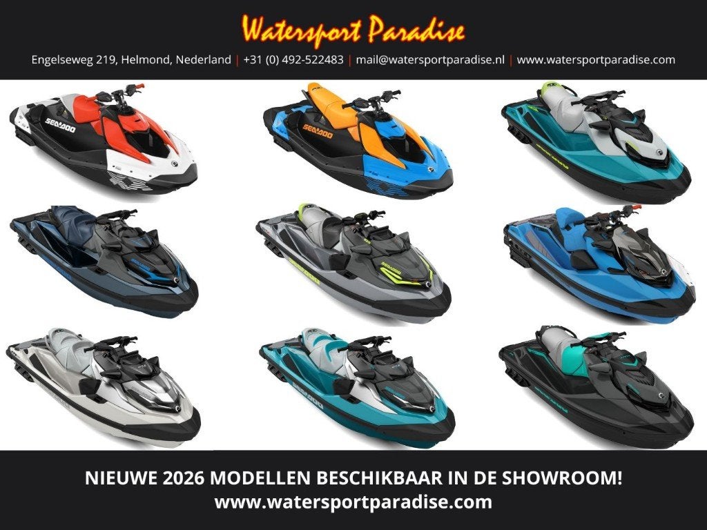 GROOTSTE VOORRAAD SEA DOO WATERSCOOTERS | JETSKI | 2026, Ophalen, Nieuw, Benzine, 200 pk of meer