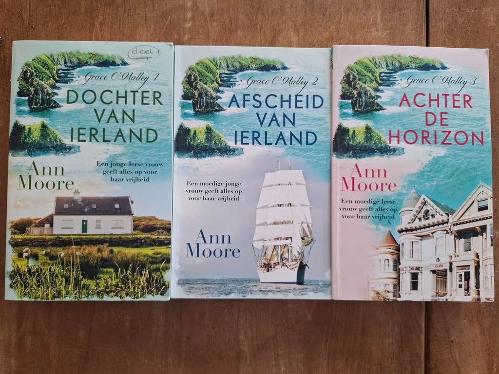 Ann Moore - Grace O'Malley Trilogie (3 boeken), Boeken, Ophalen of Verzenden, Gelezen, Ann Moore, Nederland