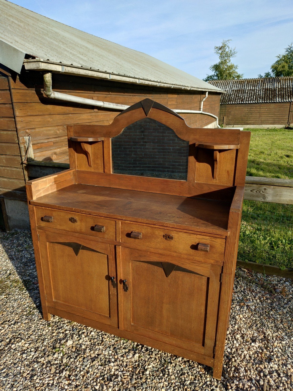 Antiek eiken dressoir Amsterdamse School stijl, Ophalen