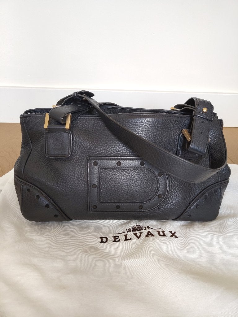 Zwarte Delvaux handtas Le Jacques, Ophalen of Verzenden, Zo goed als nieuw, Zwart, Handtas