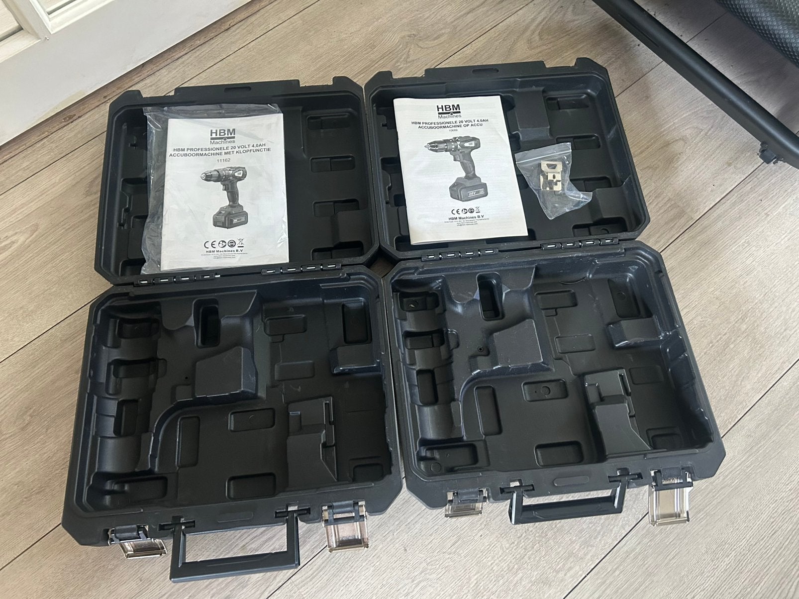 HBM koffers accu boormachine 2 stuks zeer netjes, Verzenden, Zo goed als nieuw