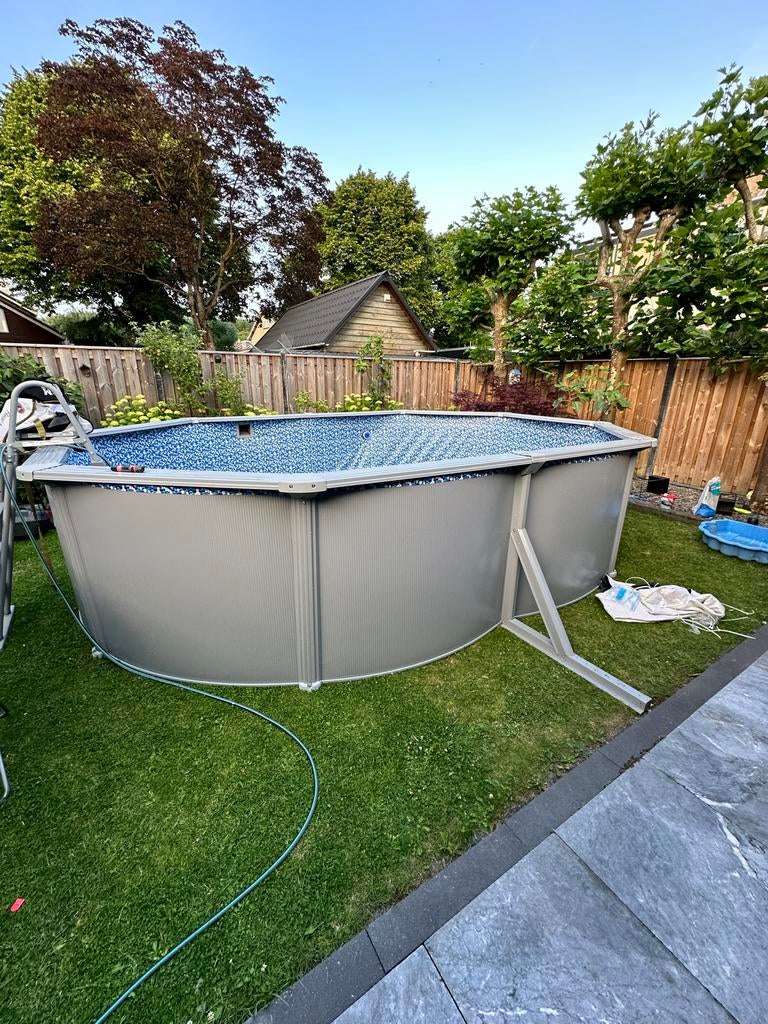 Bestway Hydrium Jersey metalen zwembad, Tuin en Terras, Zwembaden, 300 cm of meer, Zo goed als nieuw, Ovaal, Ophalen