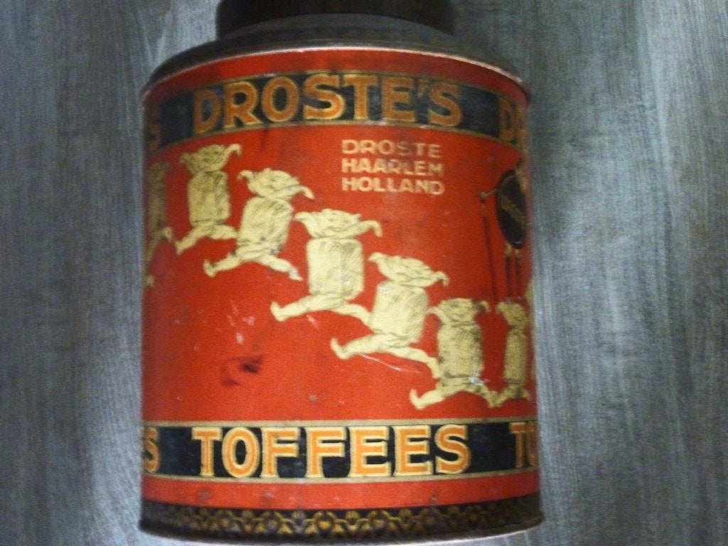 Droste groot rond blik met toffees, Ophalen of Verzenden, Gebruikt, Overige, Droste