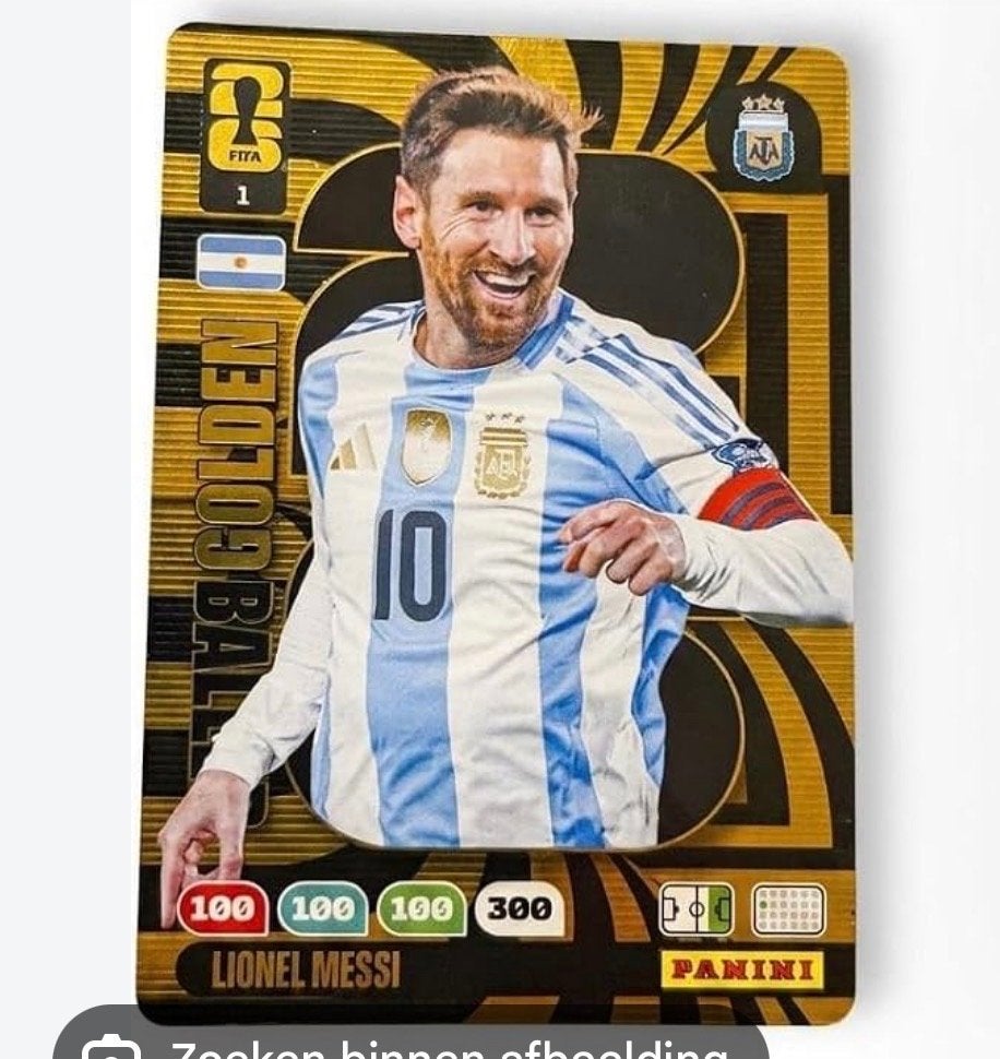 Panini FIFA Golden Ball Lionel Messi Voetbalkaart, Verzamelen, Ophalen of Verzenden, Zo goed als nieuw, Buitenlandse clubs, Spelerskaart