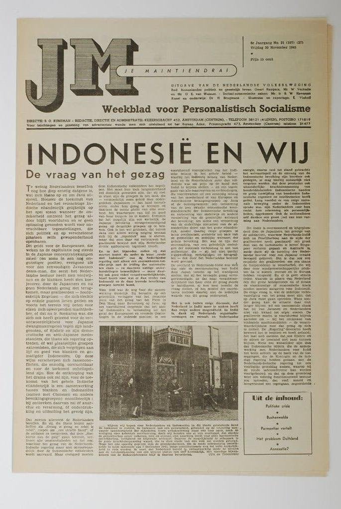 Je Maintiendrai 1945 Indonesië en Wij - Heruitgave 1994, Zo goed als nieuw, Verzenden, Amsterdam, Overige soorten