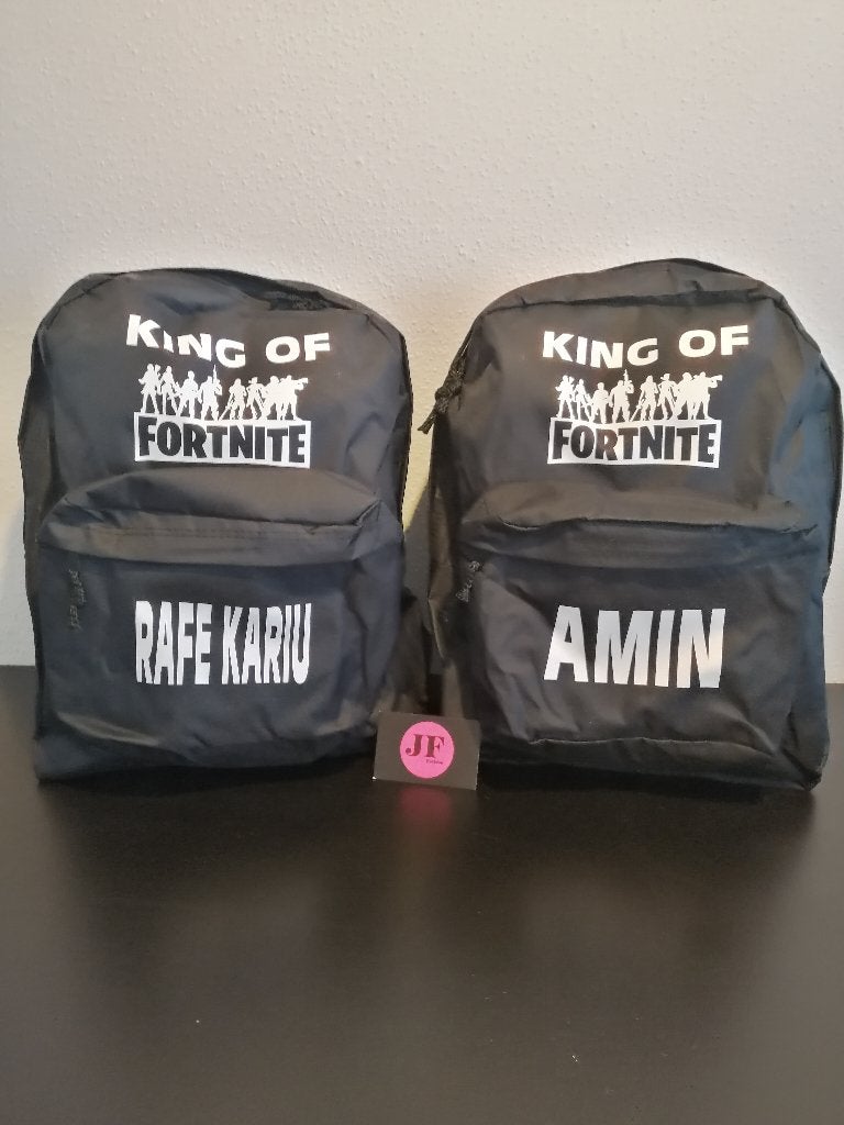 Fortnite rugtassen met je eigen naam, Ophalen of Verzenden, Nieuw, Overige merken, 30 tot 45 cm