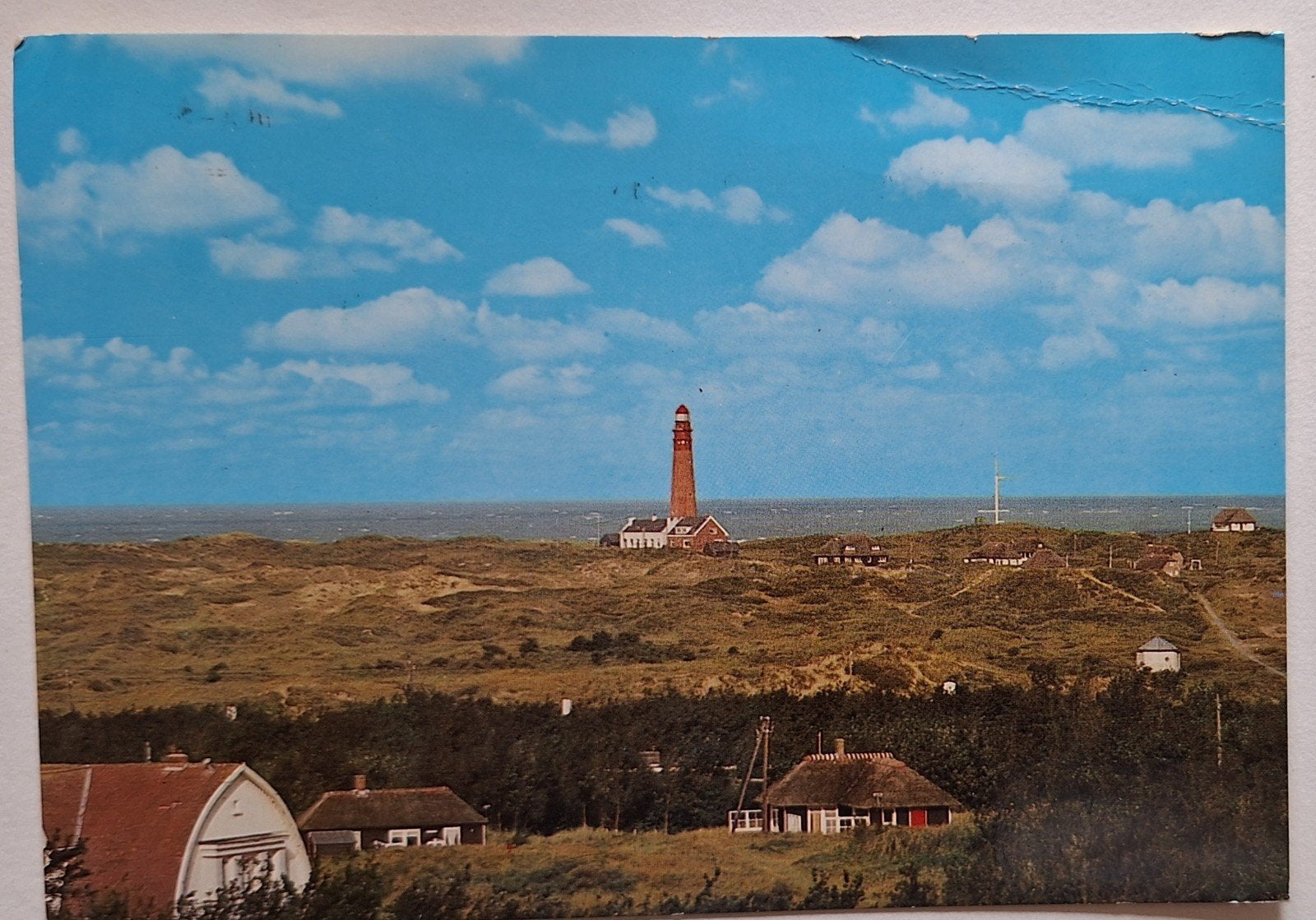 Oude ansichtkaart Schiermonnikoog vuurtoren, Ophalen of Verzenden, 1960 tot 1980, Friesland