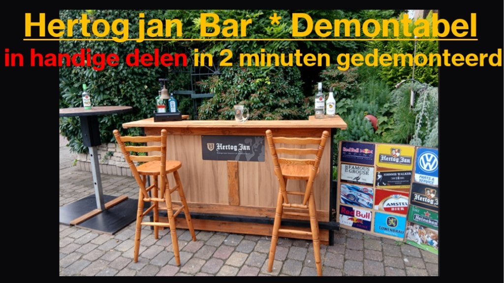 Bar Hertog Jan demontabel mancave buitenbar huisbar eiken, Ophalen, Gebruikt