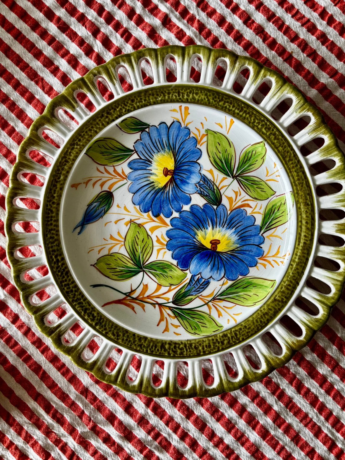 Italian hand painted wall plate, Ophalen of Verzenden