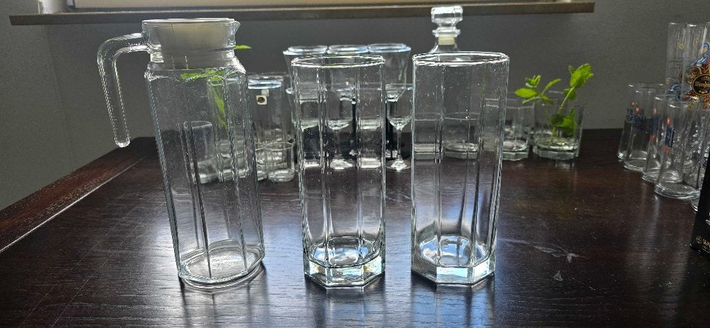 Arcopal Octime -vazen en schenkkan, Glas of Glazen, Ophalen of Verzenden, Overige stijlen, Glas