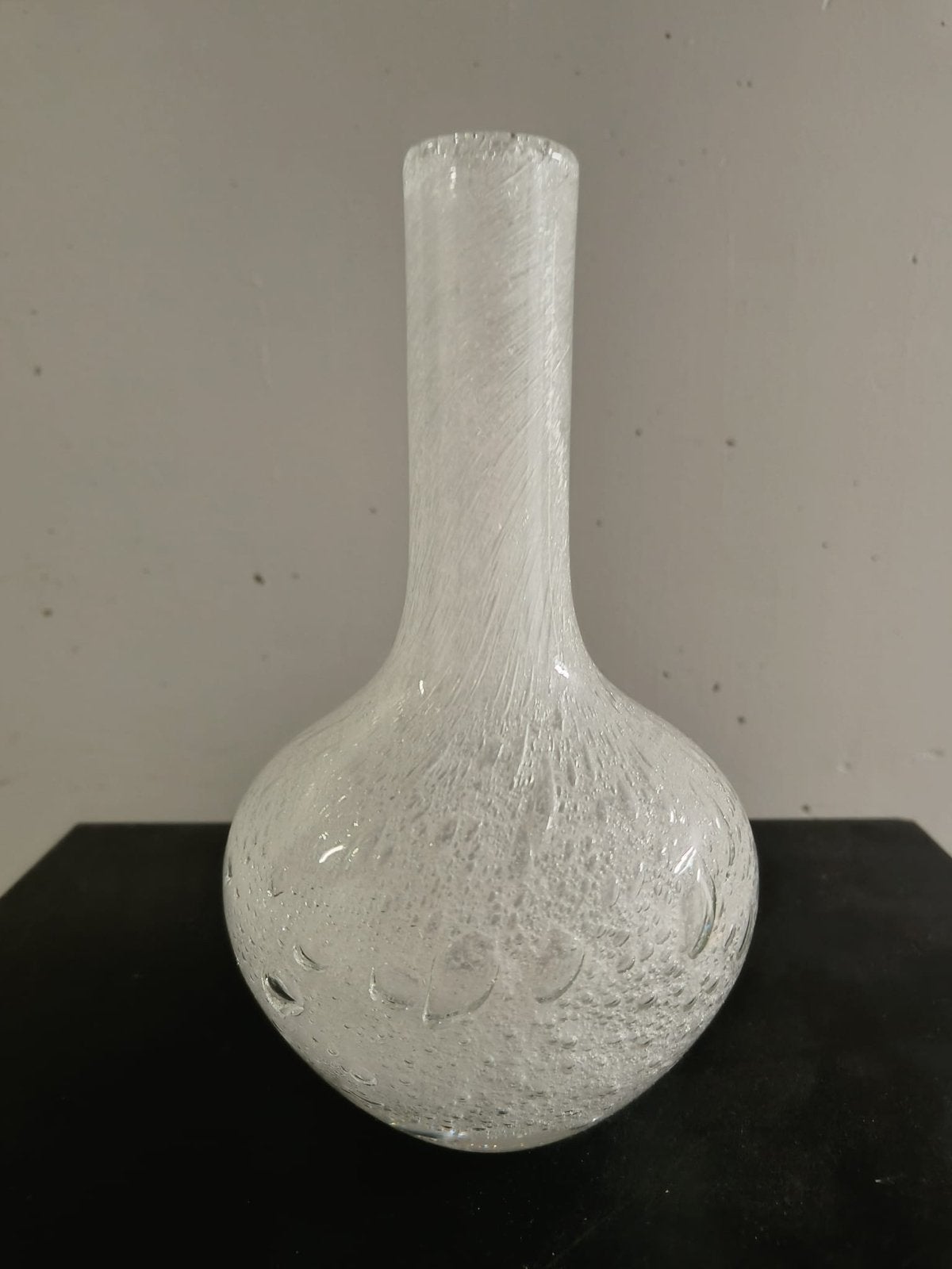 Unieke glazen vaas met bubbelstructuur, Ophalen of Verzenden