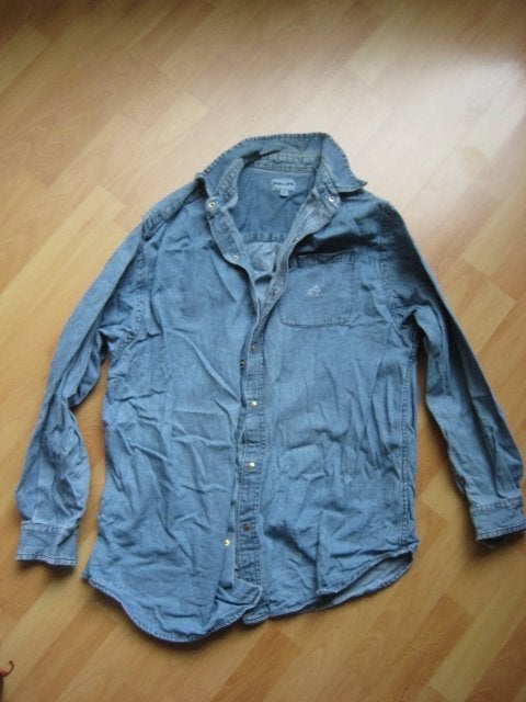Philips vintage jeans overhemd XL, Ophalen of Verzenden, Gedragen, Blauw, Halswijdte 43/44 (XL)
