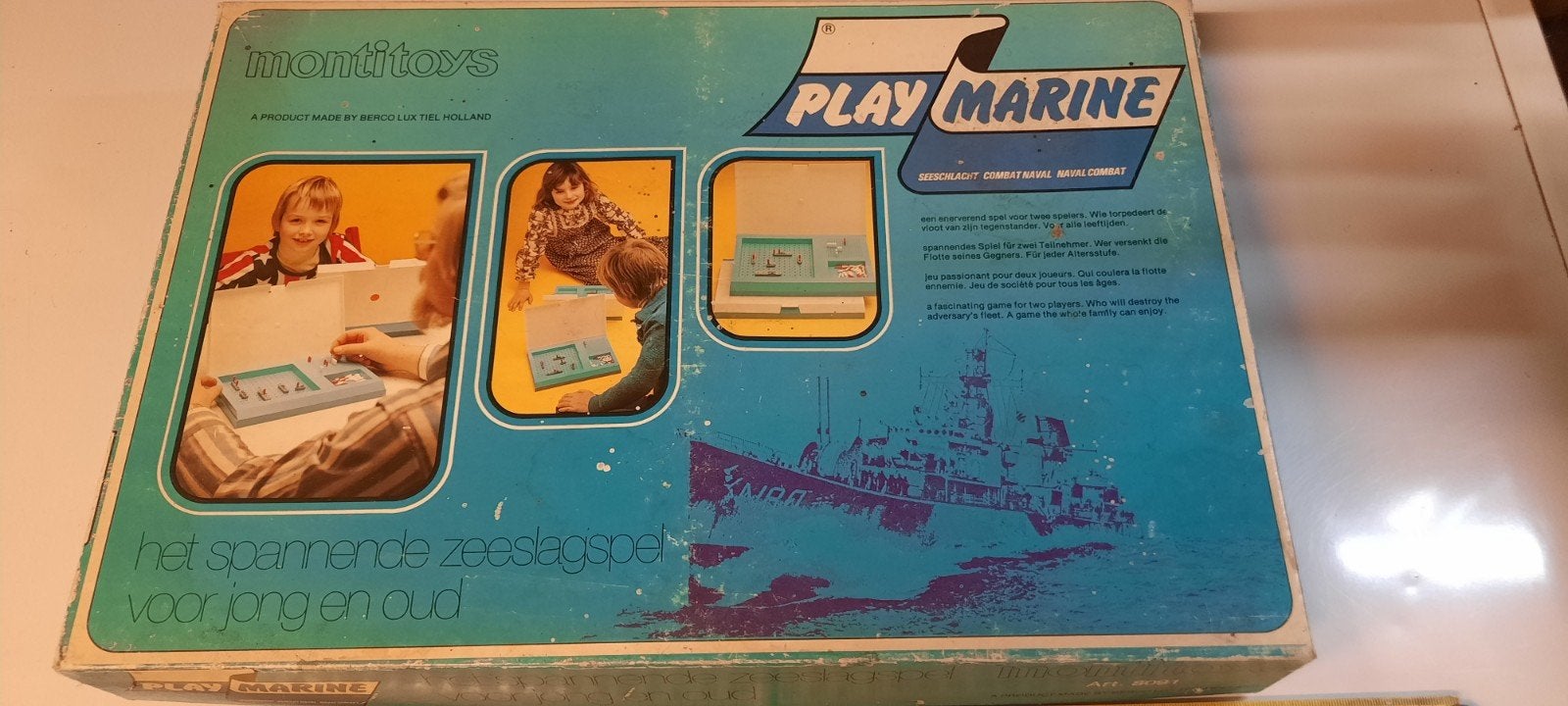 Oud zeeslagje spel Play Marine van Montitoys, Een of twee spelers, Ophalen of Verzenden, Gebruikt