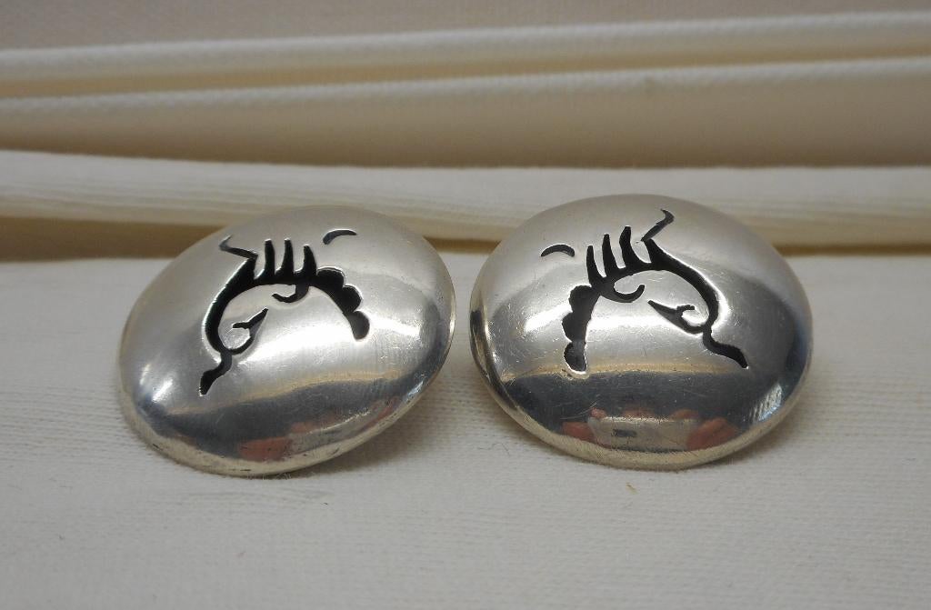 Zilveren aparte vintage oorclips nr.828, Hangers, Verzenden, Zo goed als nieuw, Zilver