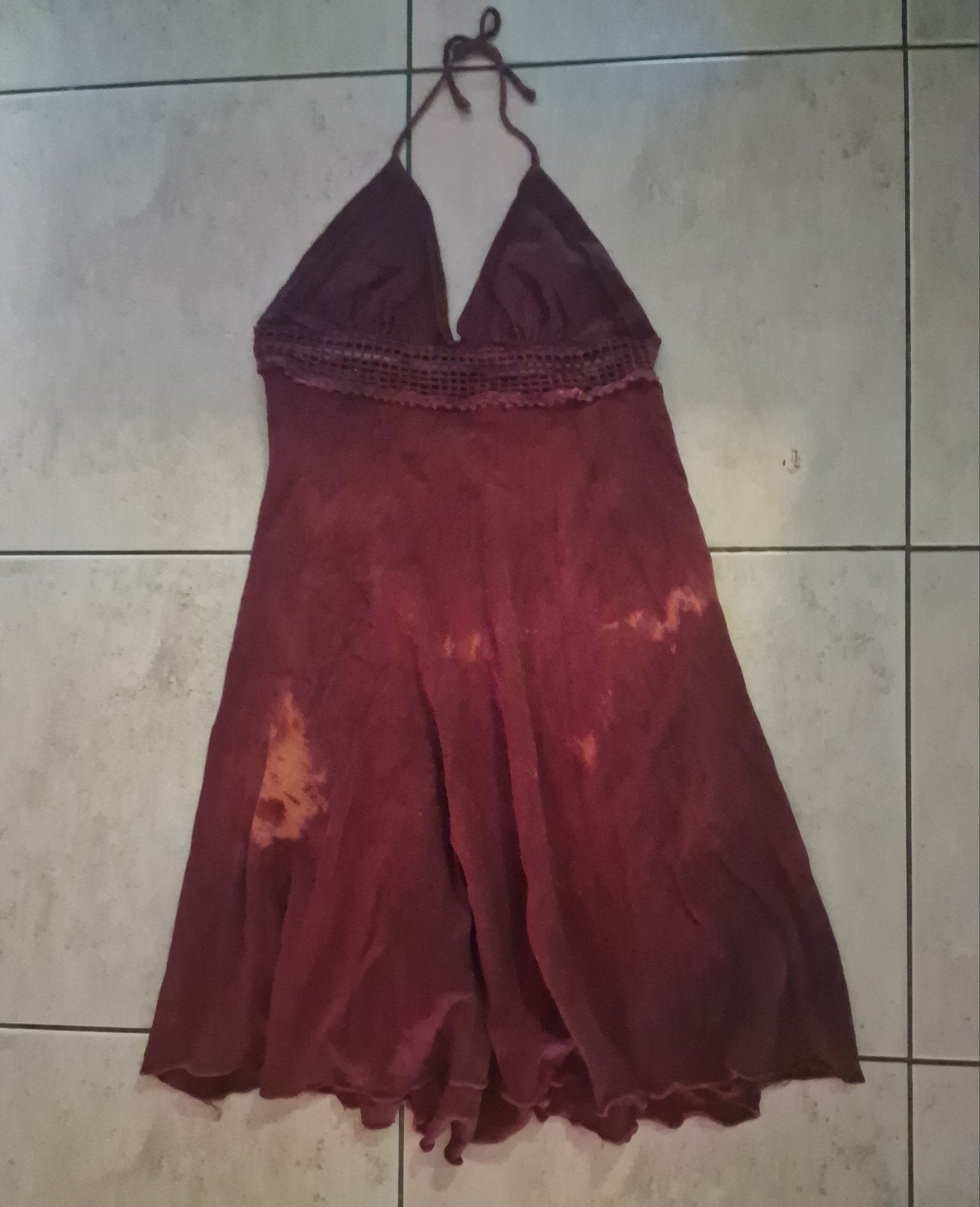 Zomerse halterjurk met tie-dye effect, Ophalen of Verzenden, Onbekend, Knielengte, Maat 36 (S)