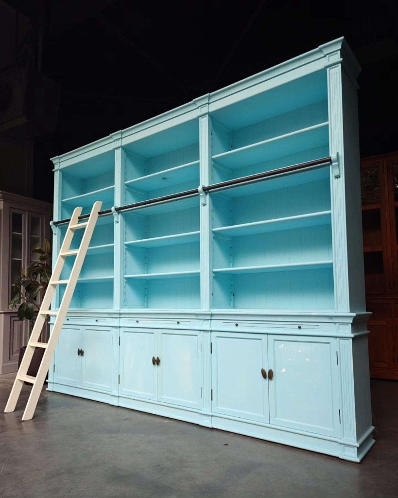 Grote blauwe bibliotheekkast | Boekenkast ladder #0011