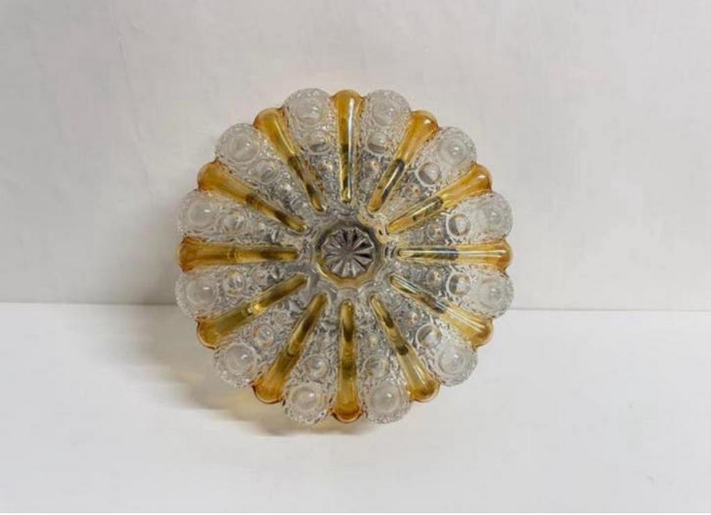 Helena Tynell plafondlamp helder goud glas rond mid century, Ophalen of Verzenden, Zo goed als nieuw, Glas