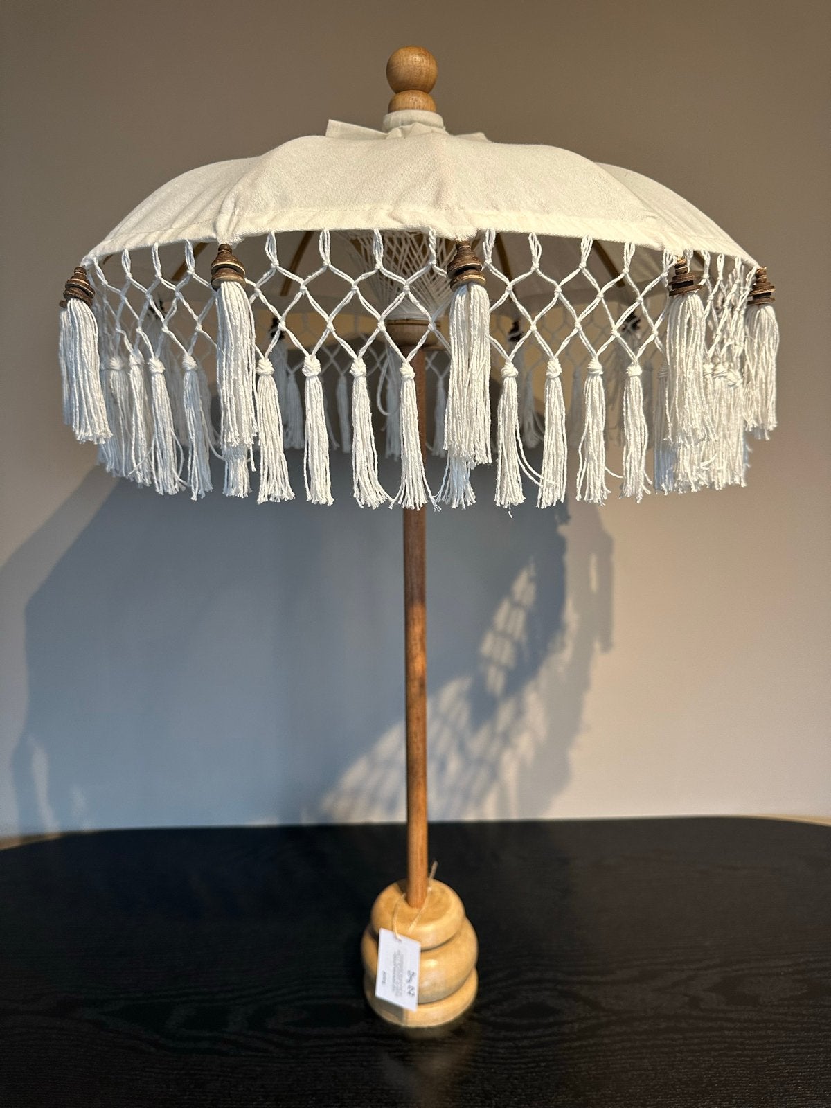 Decoratieve Balinese parasol - Katoen, hout, Verzenden, Boho, Nieuw, Wit
