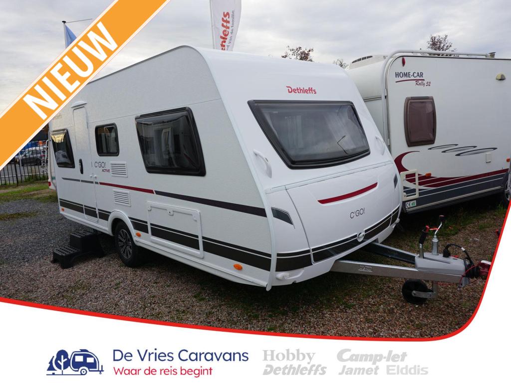 Dethleffs C'go Active 475 EL Active pakket ! Voorraam., Caravans en Kamperen, Caravans, Rondzit, Bedrijf, Schokbreker, Overige typen