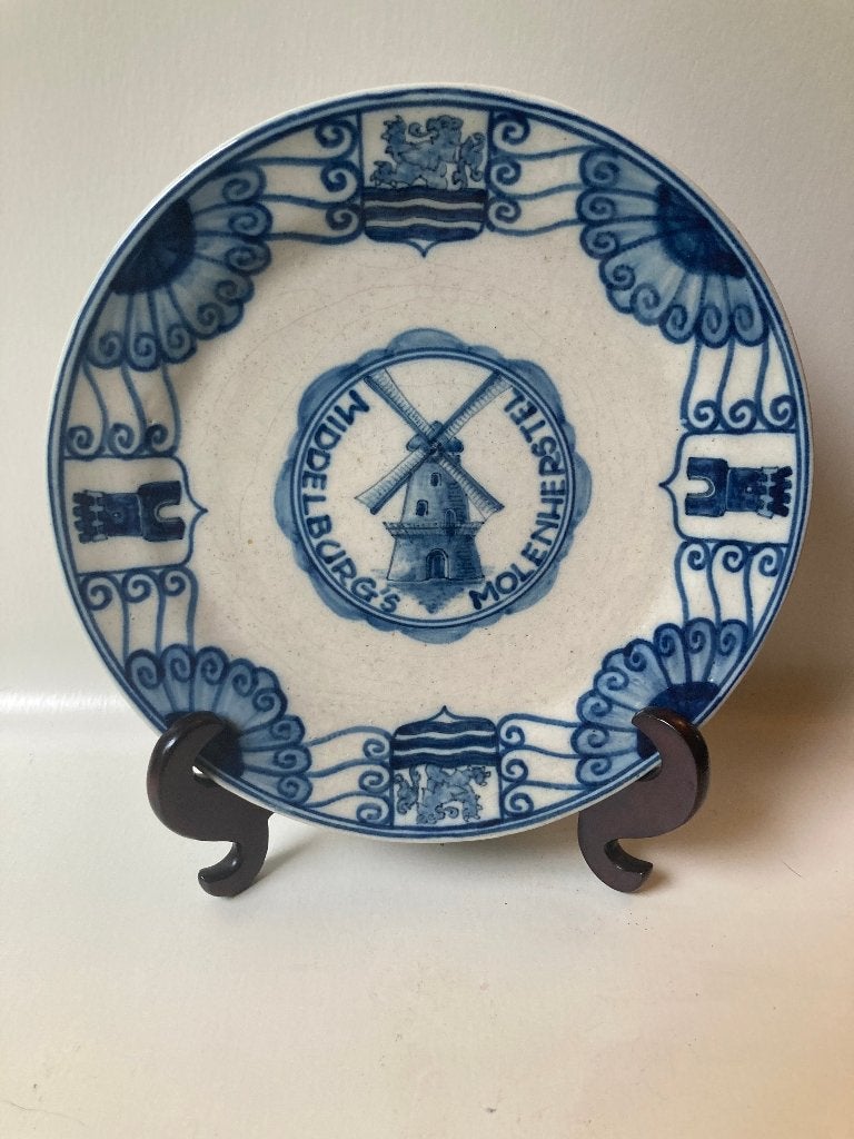 Makkum Tichelaar wandbordje Middelburg's Molenherstel, Ophalen of Verzenden