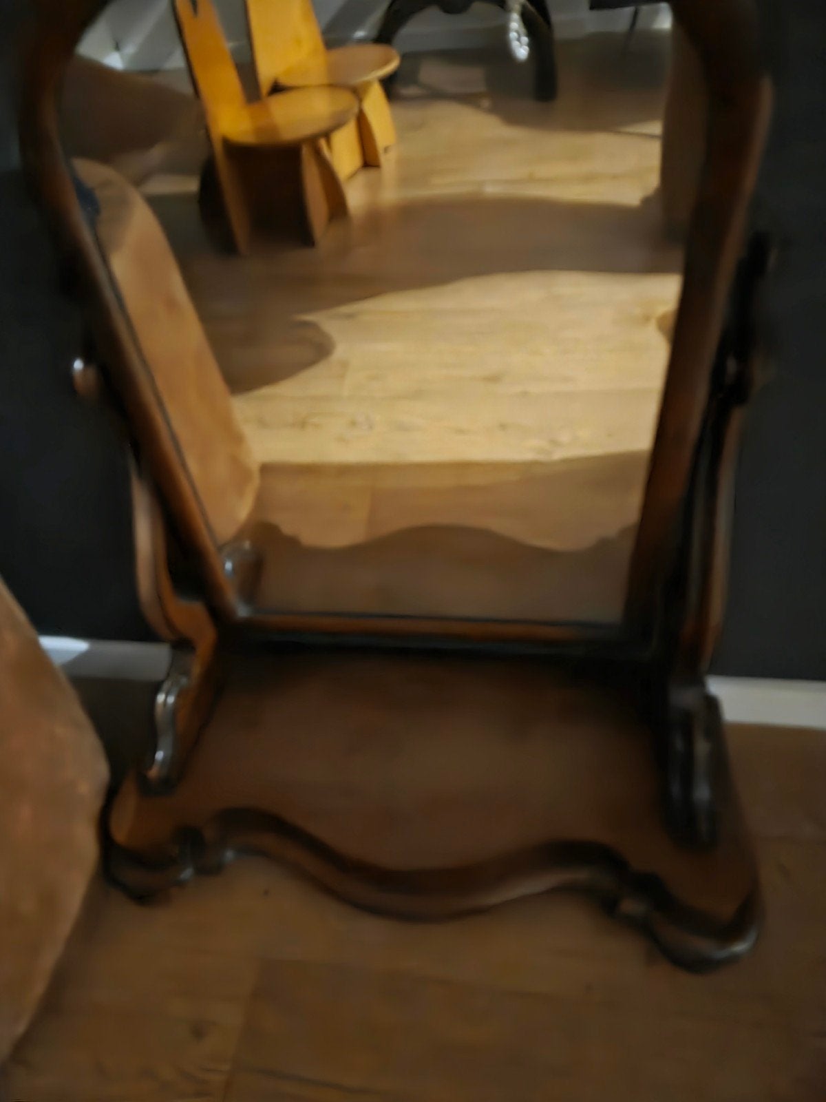 Antieke spiegel met Houten Frame, Antiek en Kunst, Ophalen