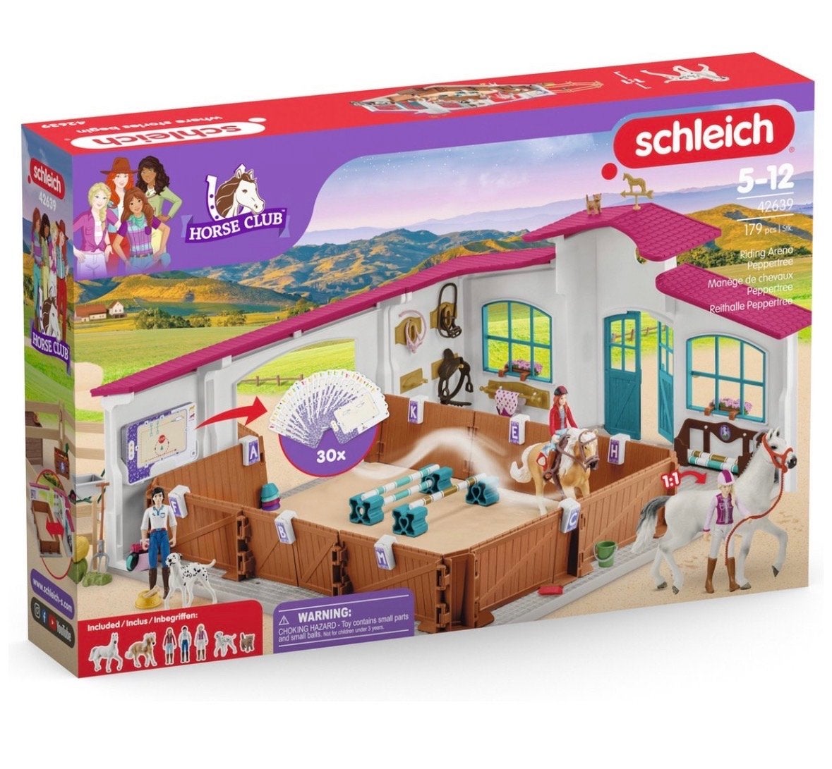 Schleich Horse Club Rijhal met paarden en accessoires, Ophalen of Verzenden, Gebruikt, Jongen of Meisje