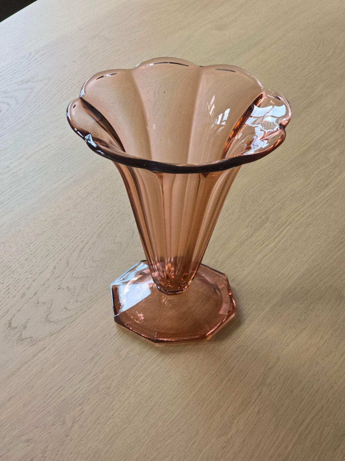 Art Deco vaas van Val Saint Lambert model "Américain" €49, Ophalen of Verzenden