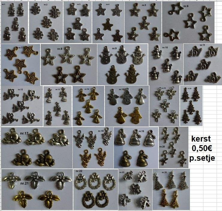 kerst charms € 0,50, Hobby en Vrije tijd, Scrapbooking, Ophalen of Verzenden, Nieuw, Versiering of Embellishment