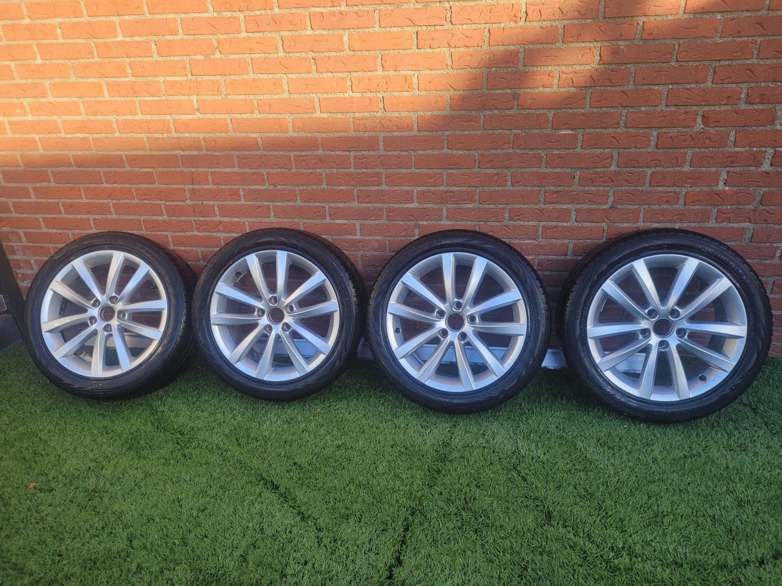 Set originele VW velgen met winterbanden17 inch 5x112, Ophalen, Gebruikt, Audi
