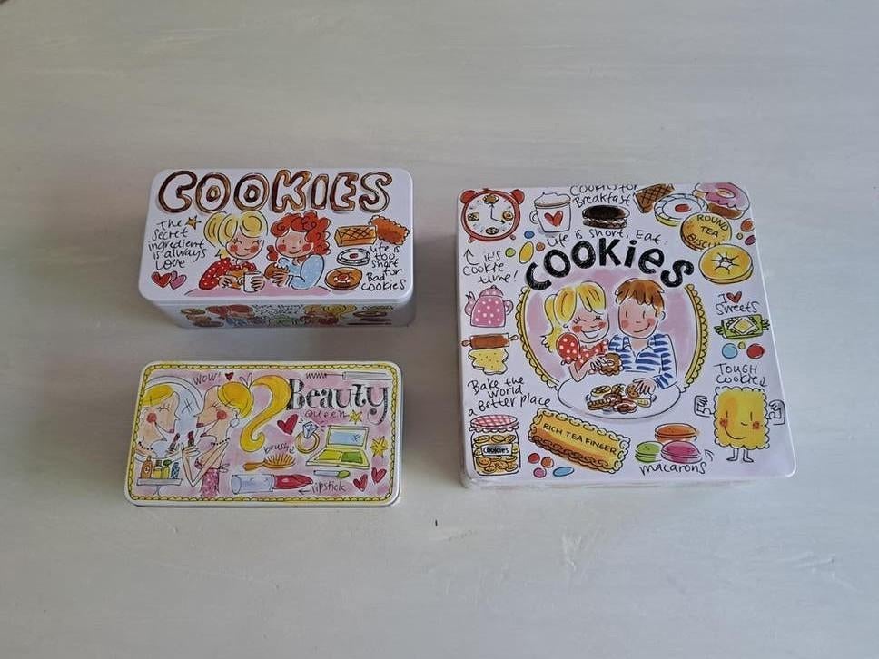 Set van 3 Blond Amsterdam koekblikken/opbergblikken, Minder dan 50 cm, Gebruikt, Minder dan 50 cm, Ophalen of Verzenden
