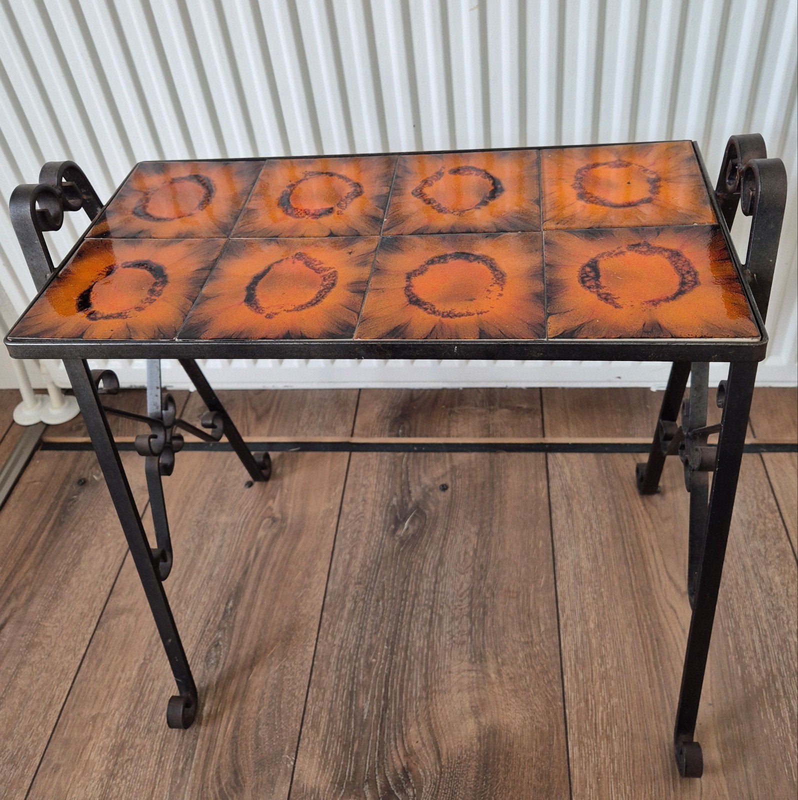 Vintage jaren '60 smeedijzeren bijzet-/plantentafel, Ophalen