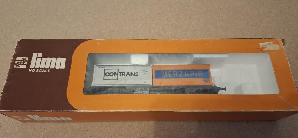 Lima H0 // Container wagen in vervangende doos, Hobby en Vrije tijd, Modeltreinen | H0, Ophalen of Verzenden, Gelijkstroom, Wagon
