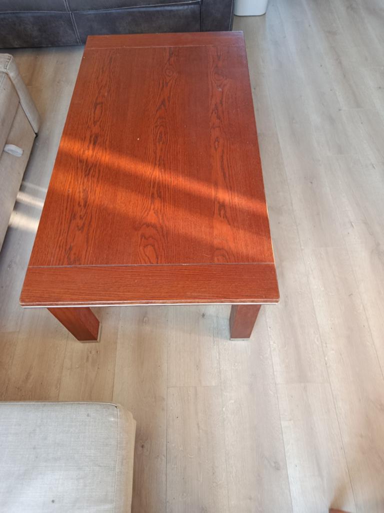 Houten eettafel met 6 stoelen, Huis en Inrichting, Tafels | Eettafels, Gebruikt, 50 tot 100 cm, 100 tot 150 cm, Vier personen