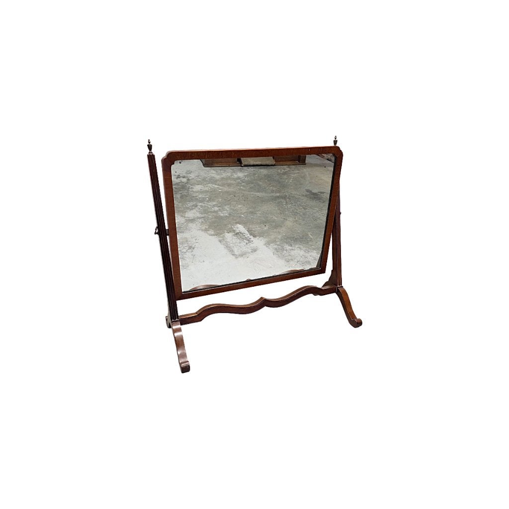 Antiek Edwardian mahonie tafelspiegel, begin 1900, Ophalen, Overige vormen, 50 tot 100 cm, Minder dan 100 cm