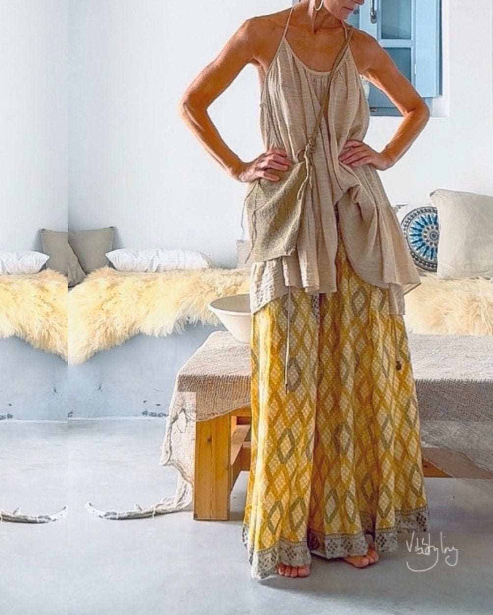 Prachtige gele print broek viscose met zijde vib 38, Maat 38/40 (M), Geel, Ophalen of Verzenden, Zo goed als nieuw